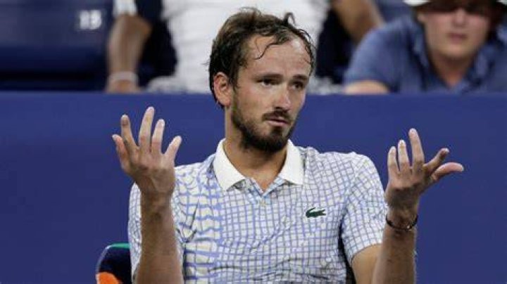 An animated Daniil Medvedev
