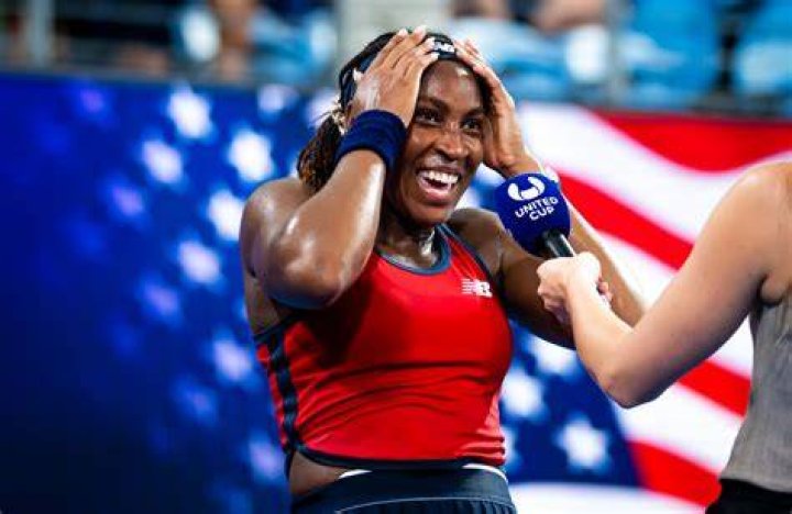 Coco Gauff celebrations