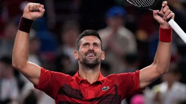 Novak Djokovic celebrates