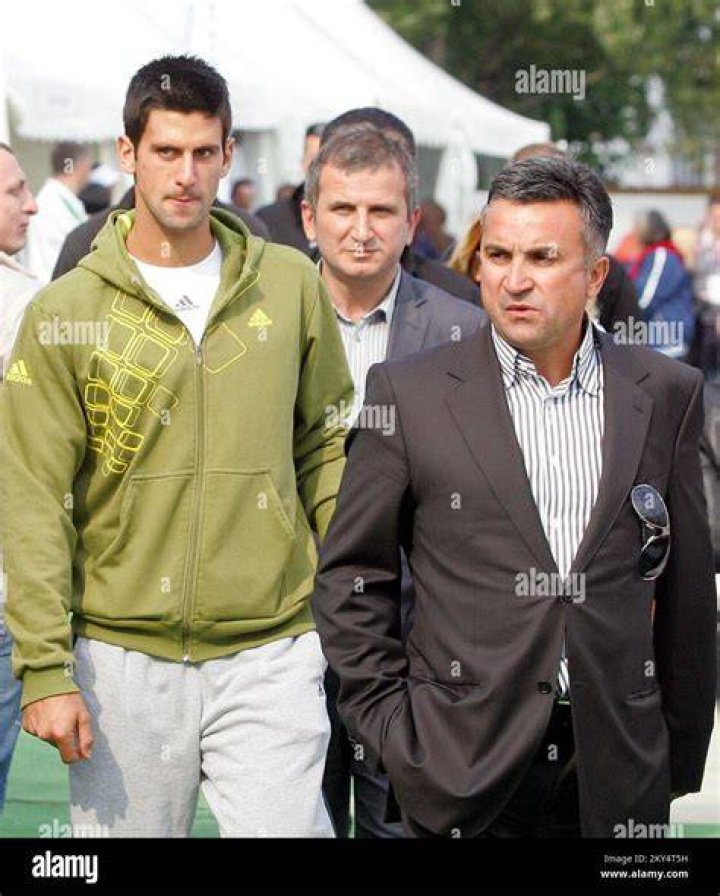 Srdjan Djokovic, father of Novak Djokovic, at a press conference